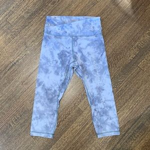 lululemon Align crop high waist crossover size 10 gray tie dye